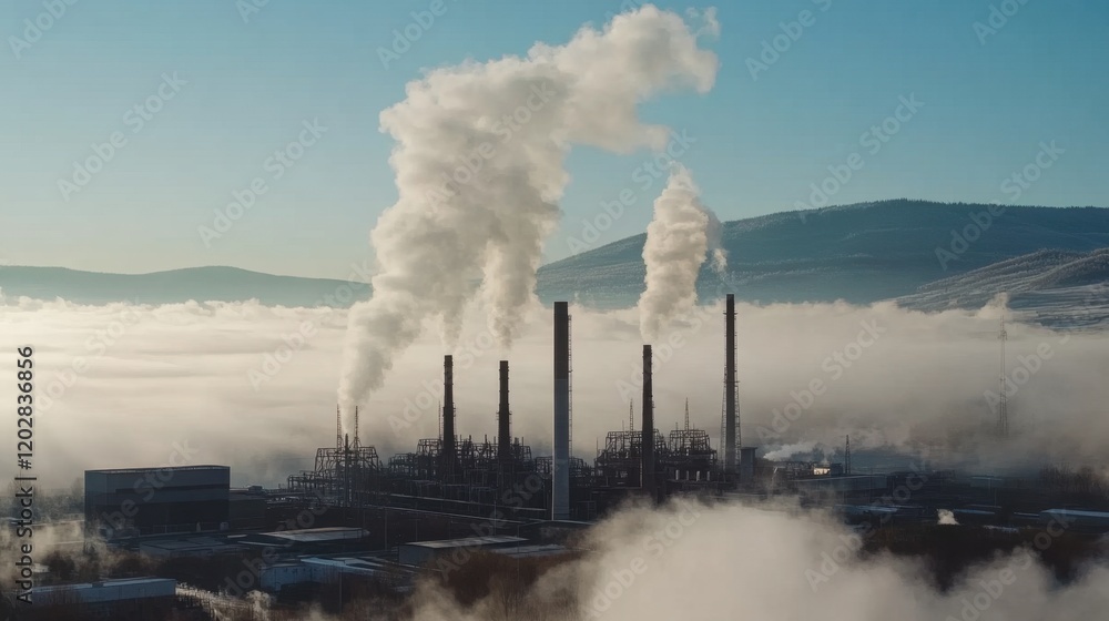 Poster a power station with multiple generators running in sync.