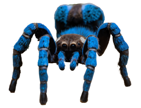 blue spider isolated on white