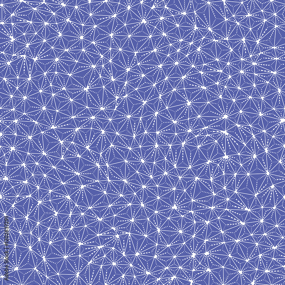 Poster geometric pattern. small triangles size. multiple repeated inner triangles. solid color style. repea