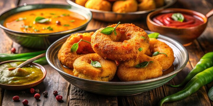 Savour authentic South Indian street food: crispy medu vada and spicy sambar.  A delicious, authentic recipe.