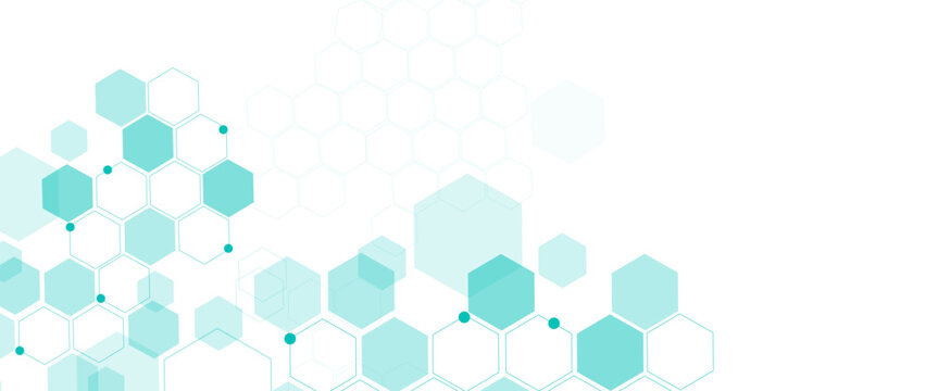 Vector hexagons pattern. Geometric abstract background with simple hexagonal elements. Medical, technology or science desig