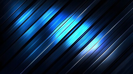 Abstract Diagonal Blue and Black Lines Modern Technology Background Dynamic Stripes Design