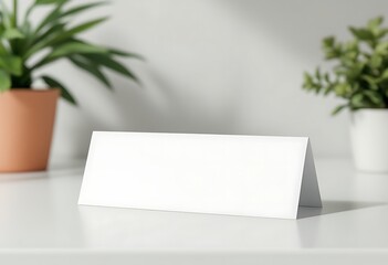 Blank White Table Tent Mockup for Design