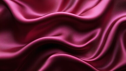 Obraz premium Luxurious deep red silk fabric draping elegantly, creating smooth waves and shadows