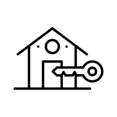 house key icon line vector design