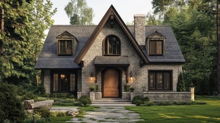 Stone Cottage nestled in the Woods: A Dream Home in Nature's Embrace