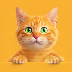Ginger cat with green eyes