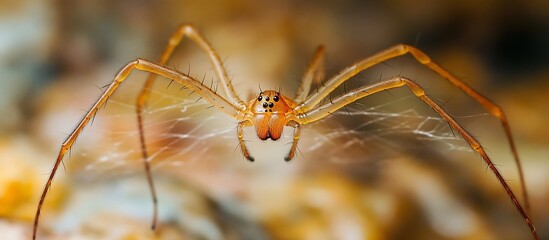 Macro Photography of a Spider on its Web