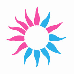 Fototapeta premium Pink and blue abstract sun logo design