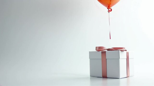 gift box and helium gas balloon