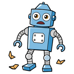 robot is broken vector 
