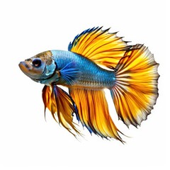 Fototapeta premium the AI Image Generator, Vivid Yellow and Blue Betta Fish