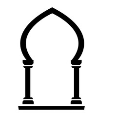 Simple Islamic Arch Silhouette with Traditional Columns