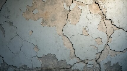 Obraz premium Close-Up of Weathered Cracked Concrete Wall with Peeling Paint