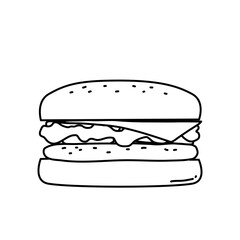 hand drawn burger