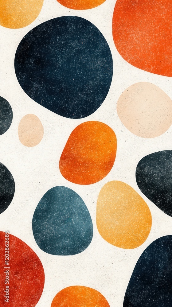 Poster colorful abstract shapes: a playful composition with bold textures and organic forms for modern desi