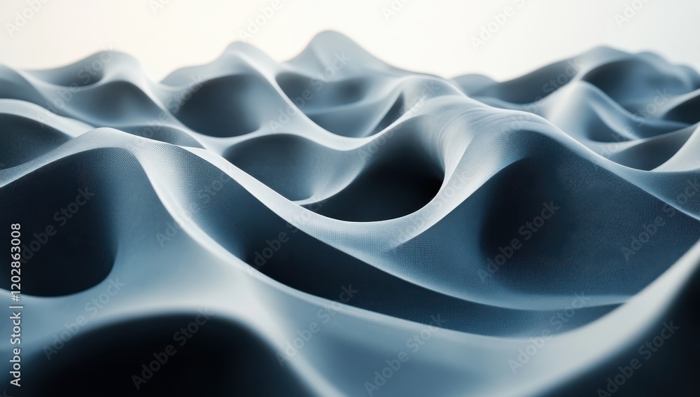 Aufkleber abstract waves of smooth blue material creating a visually appealing texture with soft curves and fl