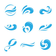 Water Splash Flow Element Logo Icon