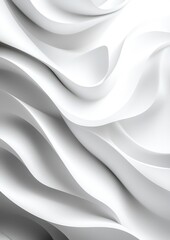 Obraz premium Abstract White Waves of Textured Paper Creating Fluid Motion and Depth in a Modern Design Aesthetic for Use in Backgrounds or Artistic Projects