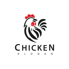 Chicken logo chicken symbol vector icon illustration, fast food restaurant and poultry icon