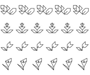 Geometric flower line art pattern design