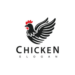 Chicken wings logo chicken symbol vector icon illustration, fast food restaurant and poultry icon