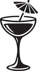 Cocktail glass silhouette vector illustration, perfect for bar branding, party invitations, drink menus, mixology designs, and festive event marketing.