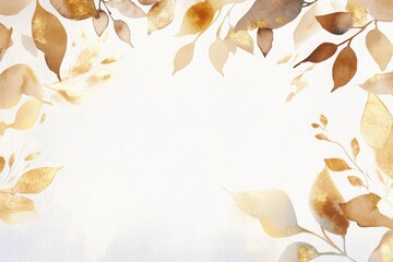 A creative white watercolor texture with flowing gold patterns across the design. 