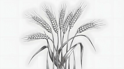 An illustration of several sprigs of wheat, 