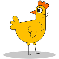 Yellow Rooster standing illustration