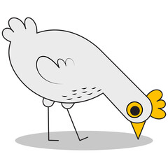White Hen pecked illustration