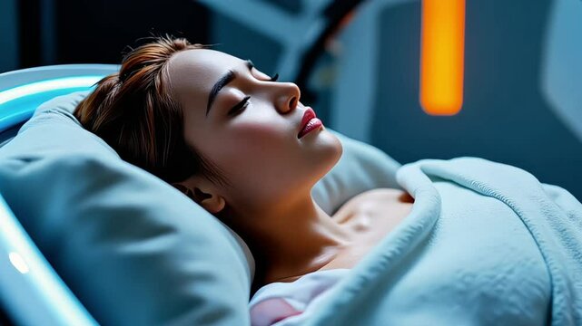 Person using a hyperbaric oxygen chamber for enhanced recovery