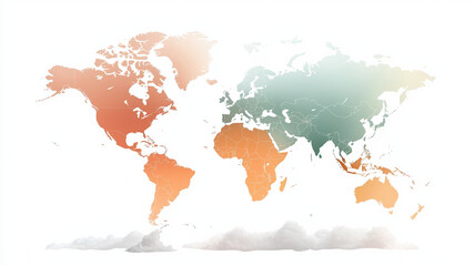 Vibrant world map showcasing countries in warm and cool hues, highlighting geographical diversity and beauty
