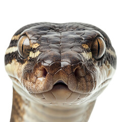 An Australian python snake head on a transparent background