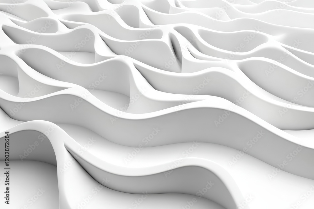 Poster abstract white waves texture: modern design for backgrounds and creative projects representing calmn