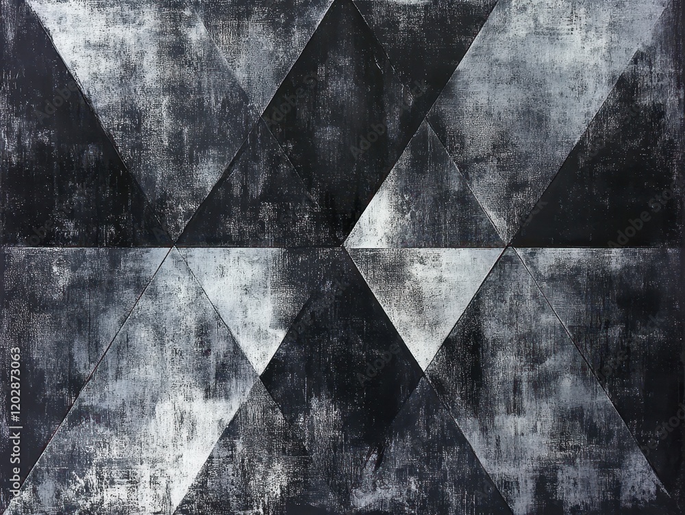 Poster abstract geometric black and white triangle pattern texture background design