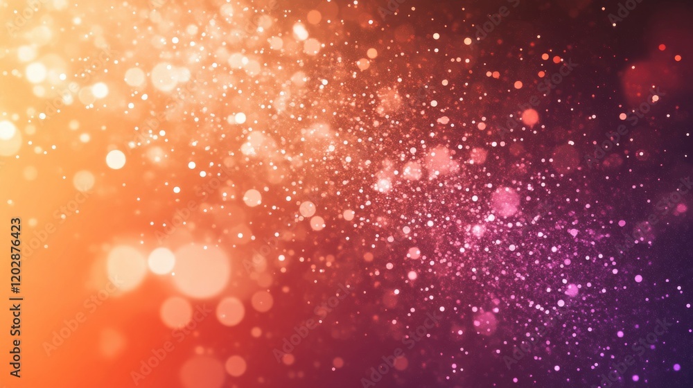 Poster a vibrant abstract background with shimmering particles in warm colors.