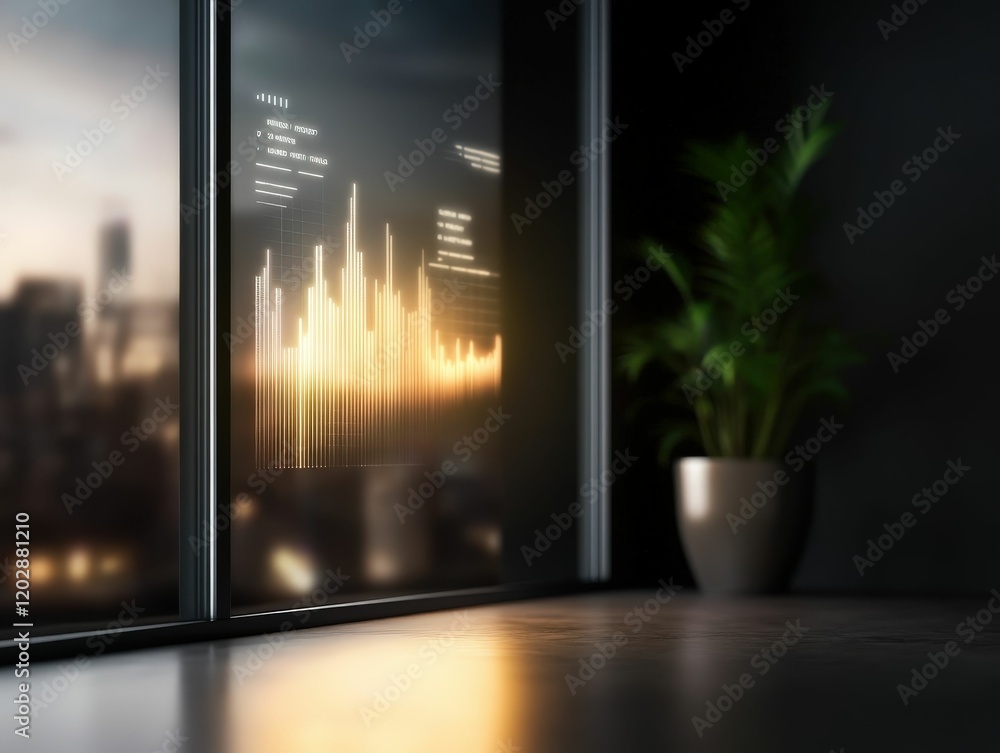 Poster revealing hidden costs of business operations through digital data visualization in a modern corpora