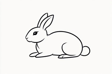 Obraz premium Minimalist Icon of a Rabbit with Tall Ears