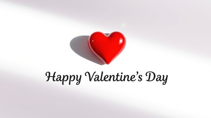 A red heart symbol conveys love and passion for a happy Valentine's Day celebration