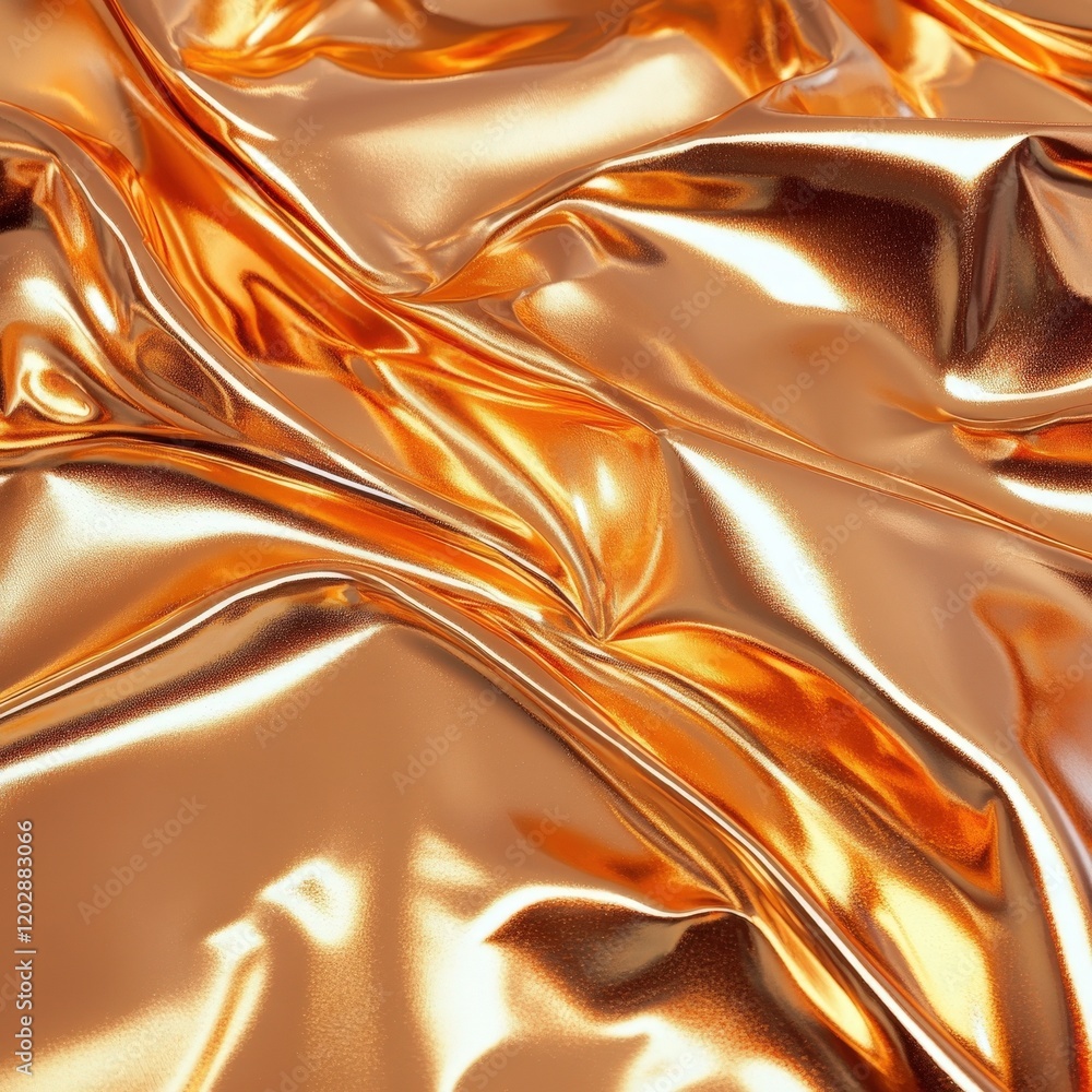 Aufkleber captivating golden liquid metal fabric smooth texture with dynamic flowing patterns for glamorous de