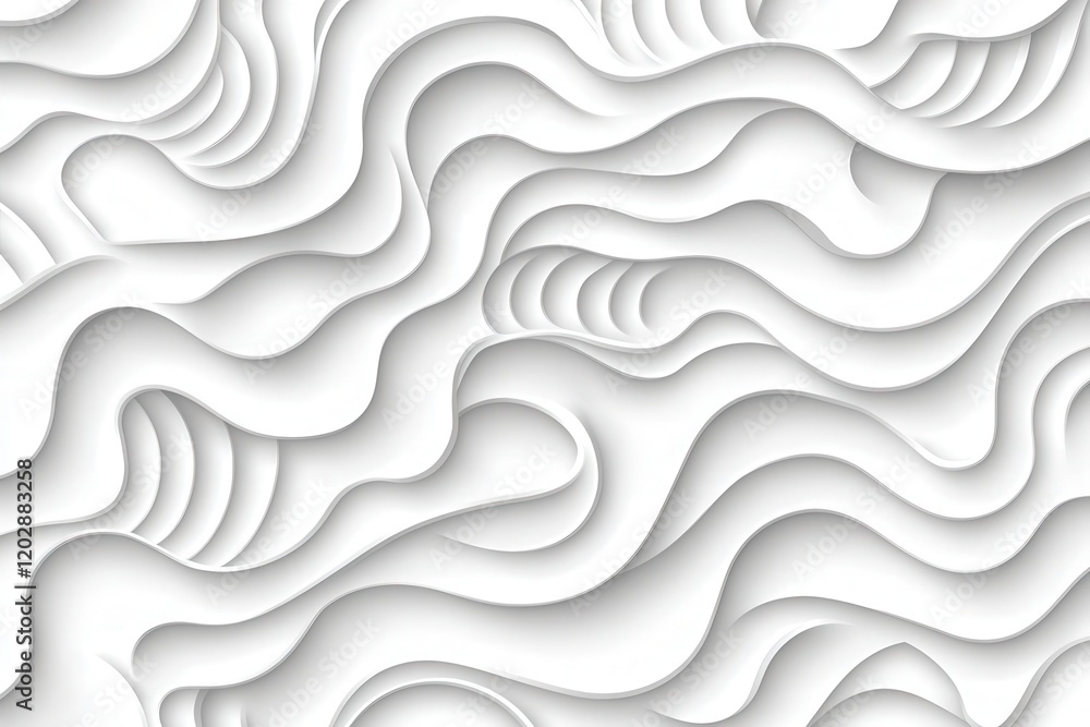 Poster abstract white waves: a modern paper texture design for backgrounds and creative projects.