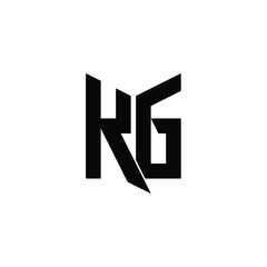 Obraz premium KG monogram logo design letter text name symbol monochrome logotype alphabet character simple logo