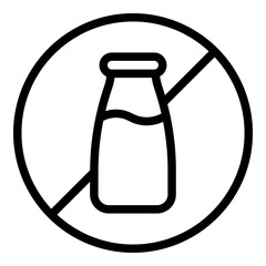 Dairy free icon. Vector line icon