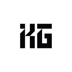 Obraz premium KG monogram logo design letter text name symbol monochrome logotype alphabet character simple logo