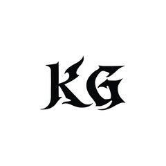 KG monogram logo design letter text name symbol monochrome logotype alphabet character simple logo