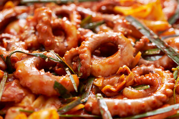 Spicy stir-fried octopus, Korean food