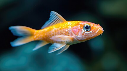 Fototapeta premium Orange Koi fish swimming in aquarium tank