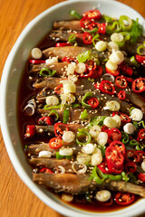 Soy Sauce Marinated shrimp, Korean food	