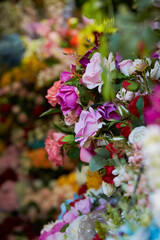colorful flowers in a market